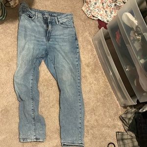 High rise straight leg jeans